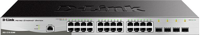 Коммутатор D-Link DGS-1210-28/ME/B2A (L2) 24x1Гбит/с 4SFP управляемый